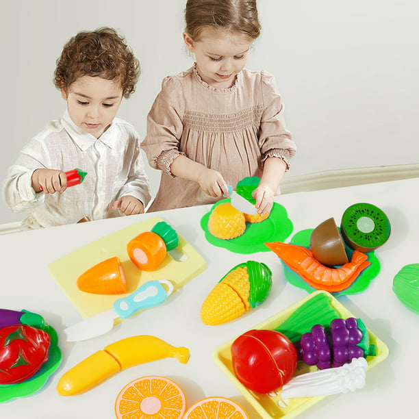 70 PCS Cutting Pretend Play Food Kitchen Toys for Girls 3-6 Years Kids Playset Accessories Fruit Vegetables Great Birthday Christmas Gifts