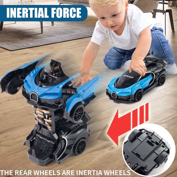 NETNEW Transform Car 1:18 Bugatti Racing Car Toys for Boys 3-6 Years Impact Deformation Christmas Birthday Gifts