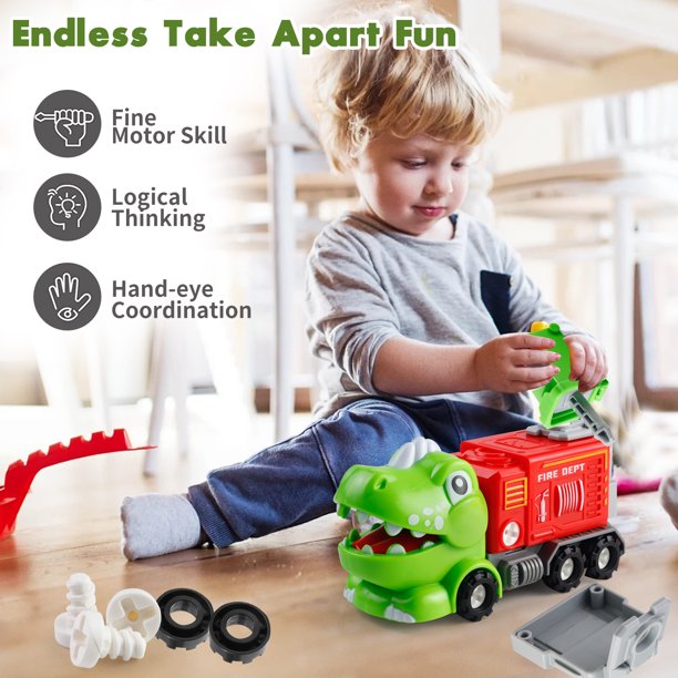5 in 1 STEM Toys for 5 Year Old Boys Take Apart Dinosaur Trucks Transform to Robot Toys for Ages 5-7 6-8 Building Toys for Boys 4-6 5 Year Old Boy Birthday Gift Ideas
