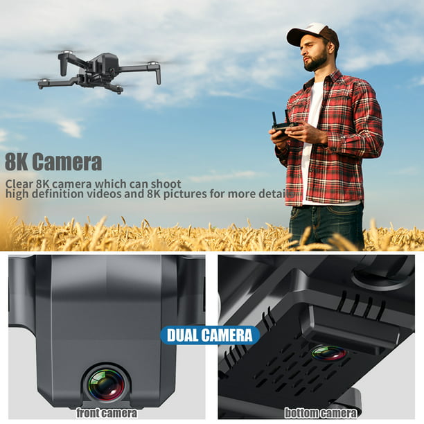 NETNEW GPS Drones with Camera for Adults 8K EIS UHD 120°FOV Camera 60 Mins Flight Time 5GHz Wifi FPV Transmission Brushless Motor Quadcopter