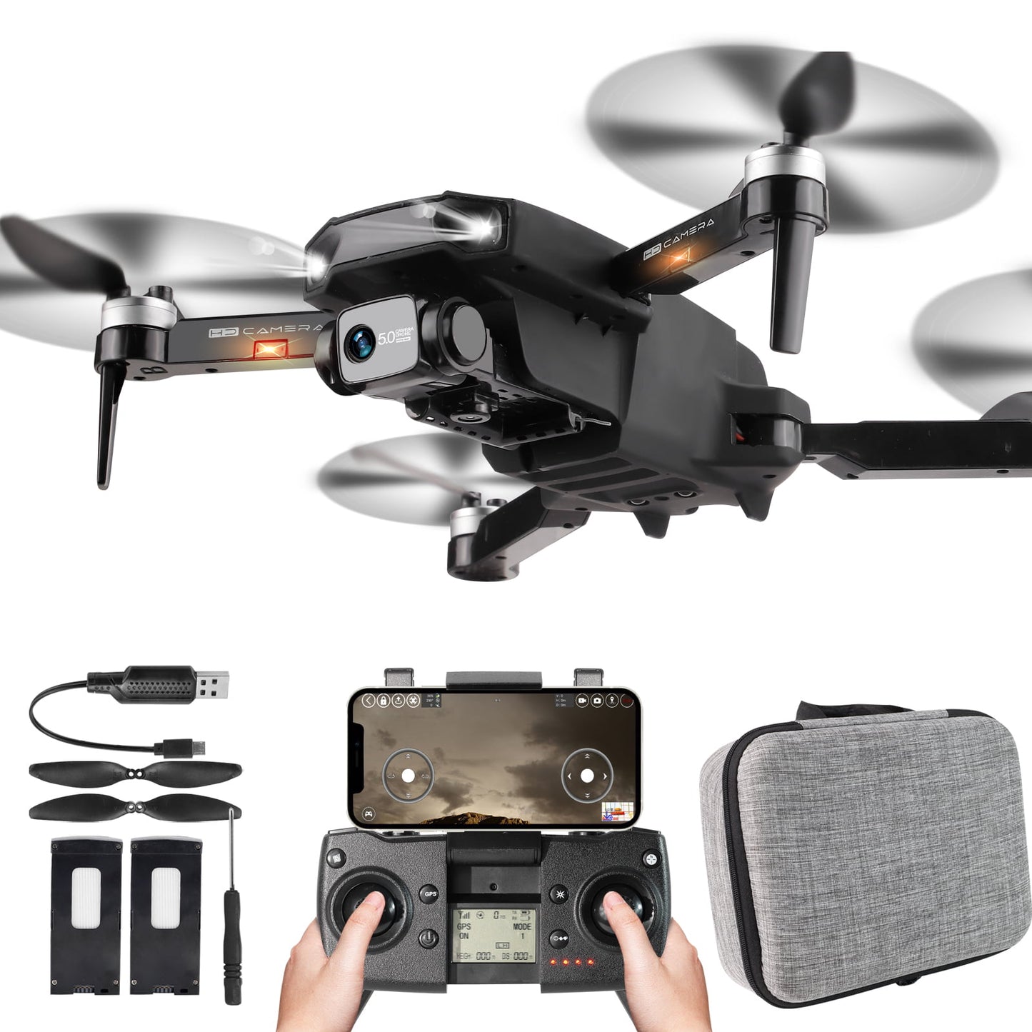 NETNEW S1 GPS Drone with 4K Camera for Adults 90° Rotatable 6K/4K Dual HD Camera 50 Mins Long Flight Time 5GHz FPV Quadcopter