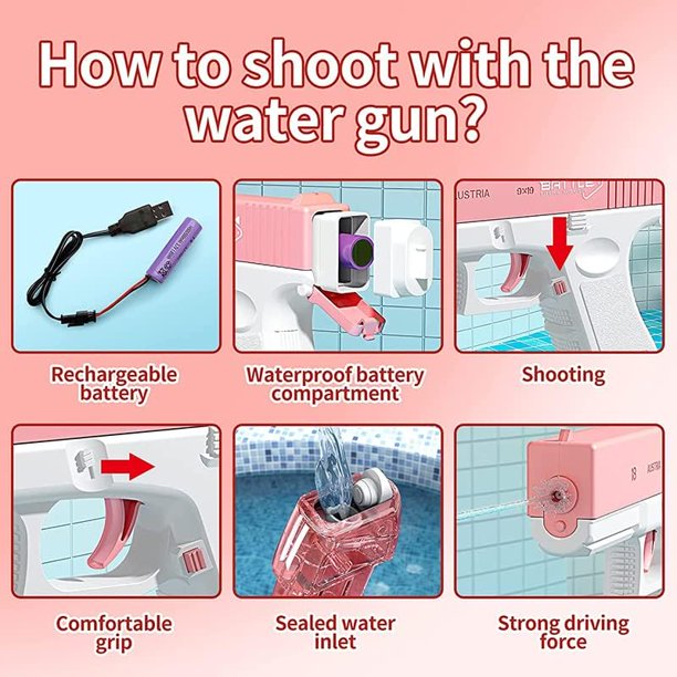 Electric Water Gun, Water Blaster Toys for Kids High Capacity Squirt Guns Up to 32 FT Range Strongest Swimming Pool Beach Outdoor