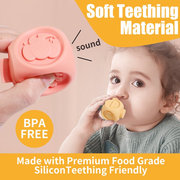 Baby Blocks Soft Building Blocks Baby Toys Teethers Toy Educational Squeeze Play with Numbers Animals Shapes Textures 6 Months and Up 10PCS