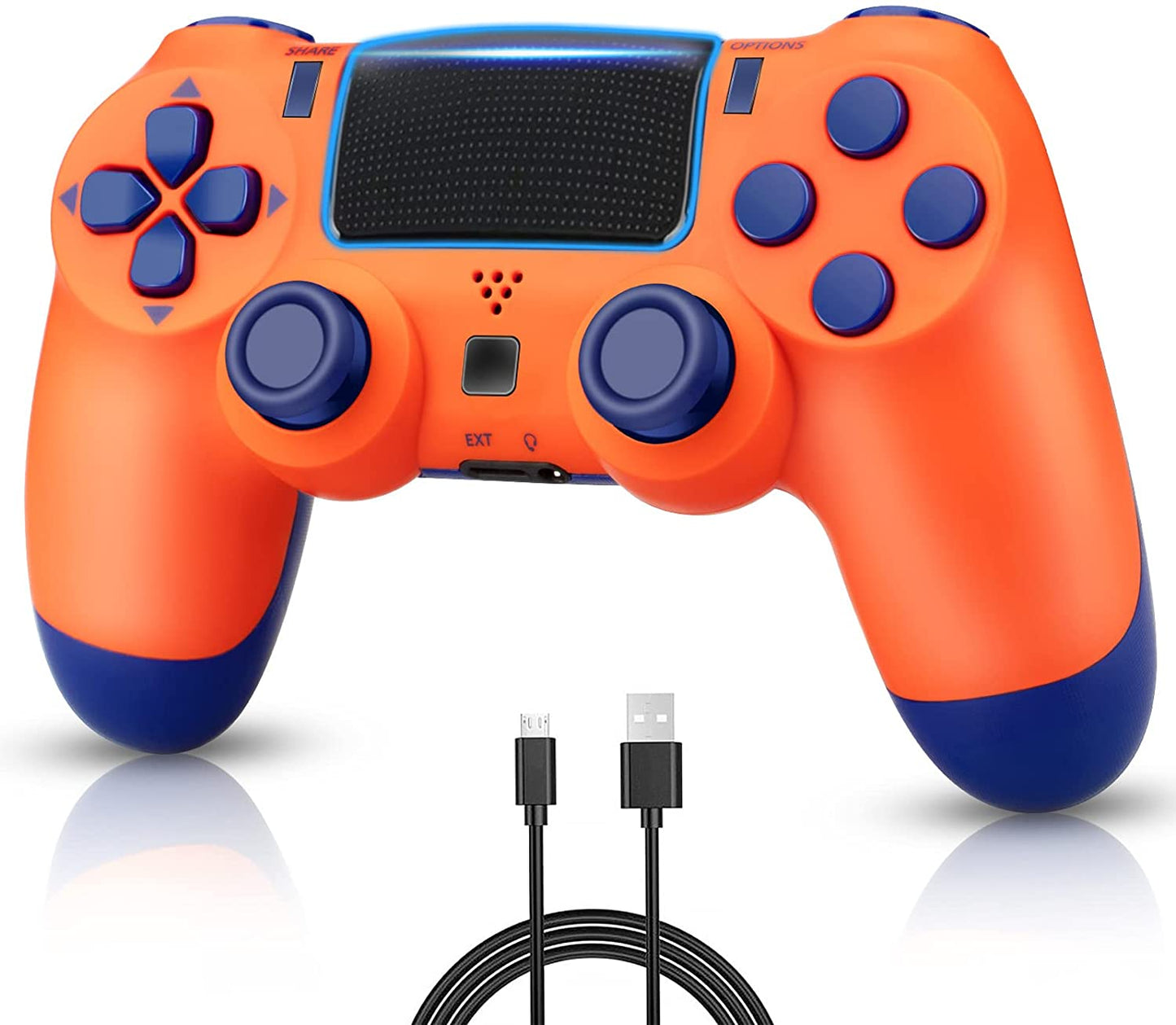 NETNEW Wireless Game Controller Compatible with PS4/Slim/Pro with Upgraded Joystick - Orange