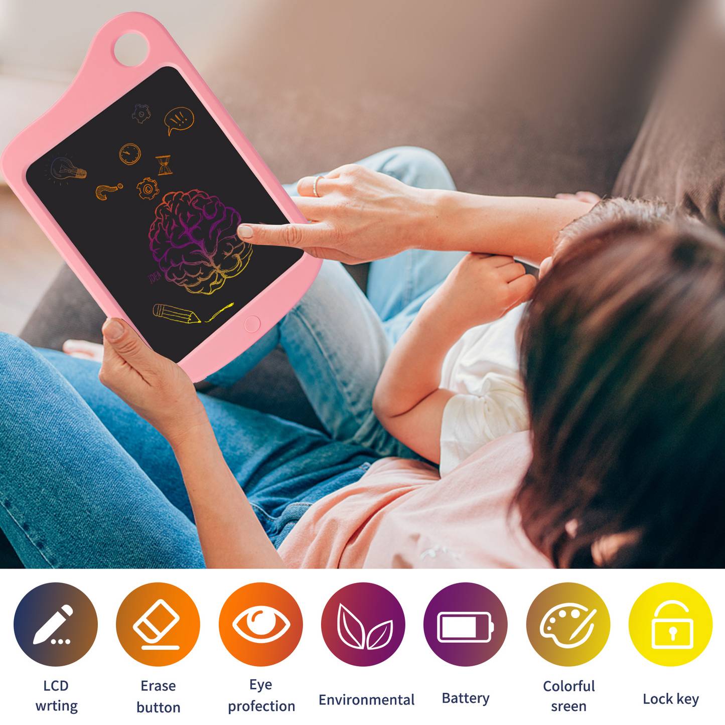 Toys for Girls Boys LCD Kids Writing Tablet 10 Inch Drawing Pad, Colorful Screen Doodle Learning Board for Kids and Toddlers at Home, School and Kinder Gifts for 3 4 5 6 7 Year Old
