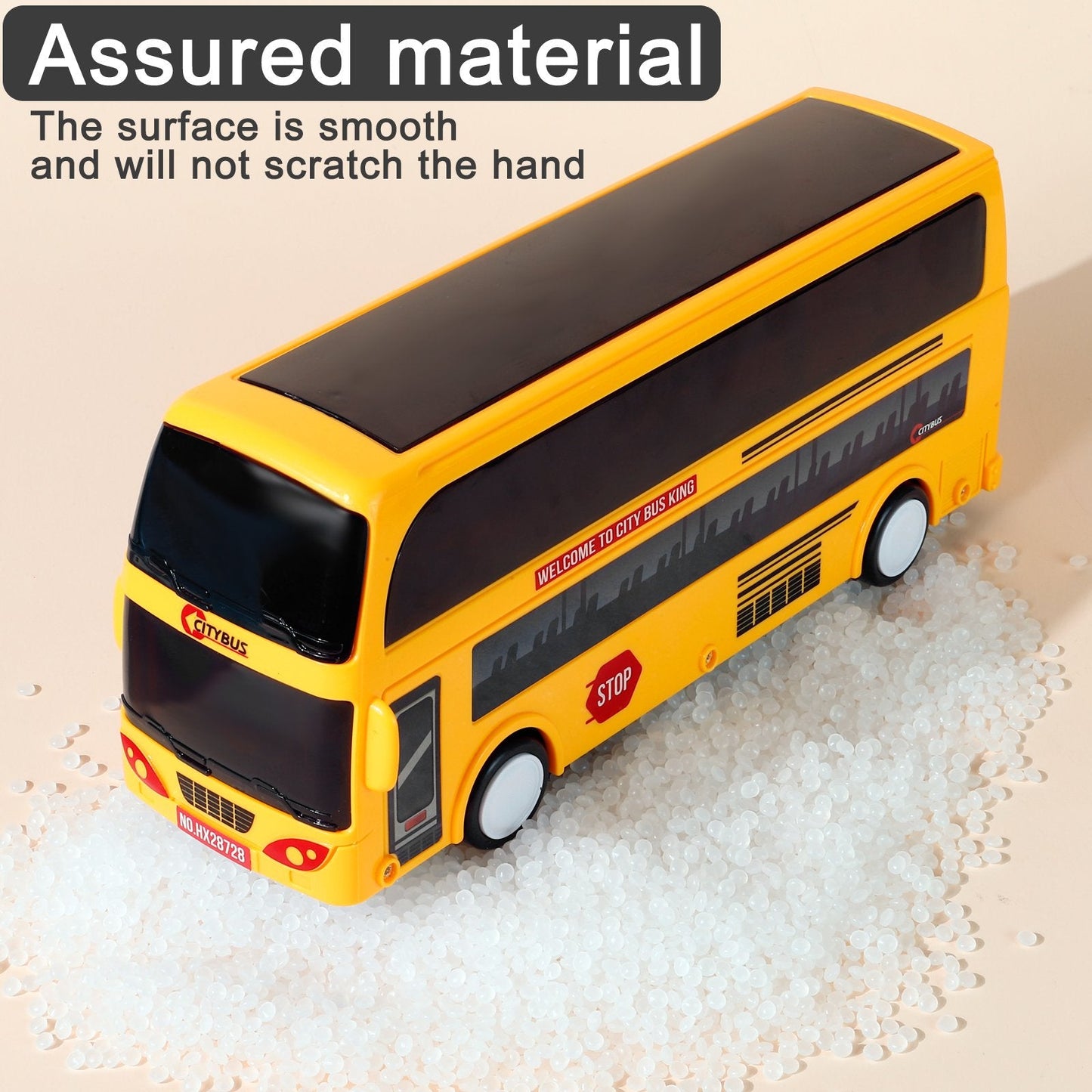 Model City Bus Toys for Kids Yellow Toy Vehicle Toddlers with Flashing LED Lights and Music Boys and Girls