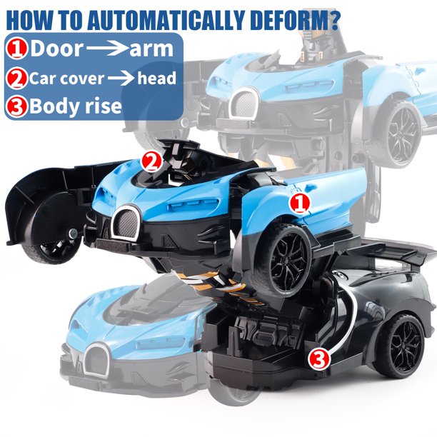NETNEW Transform Car 1:18 Bugatti Racing Car Toys for Boys 3-6 Years Impact Deformation Christmas Birthday Gifts