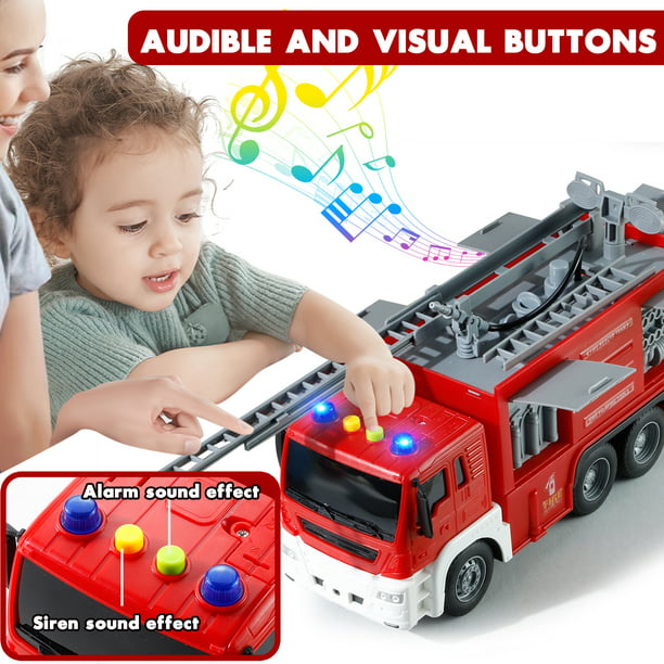 NETNEW Fire Truck Toy for Boys 3-6 Years Friction-Powered Fire Truck with Lights & Sounds