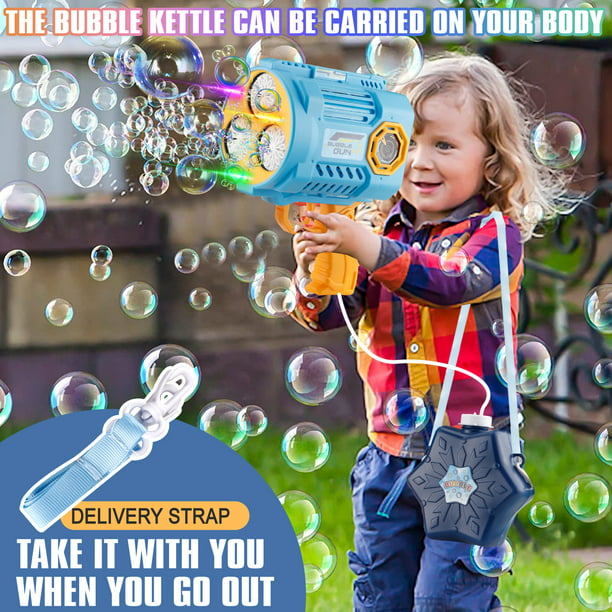 Bubble Machine Bubble Gun Toys for Boys Girls 3-6-12 Years Large Electric Automatic Bubble Maker Machine with Colorful Lights
