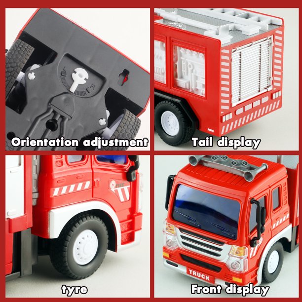 Remote Control Car Fire Truck RC Car Toys for Boys 3-6 Years with Lights and Siren Sounds Best Toddler Firetruck Toy Fire Engine