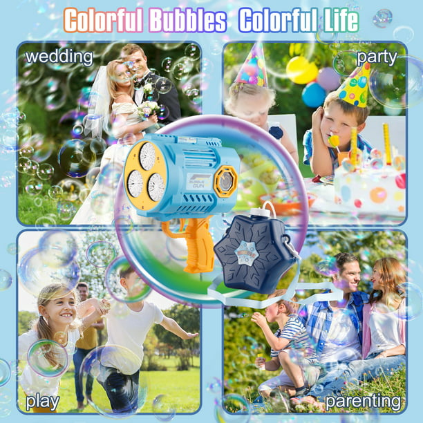 Bubble Machine Bubble Gun Toys for Boys Girls 3-6-12 Years Large Electric Automatic Bubble Maker Machine with Colorful Lights