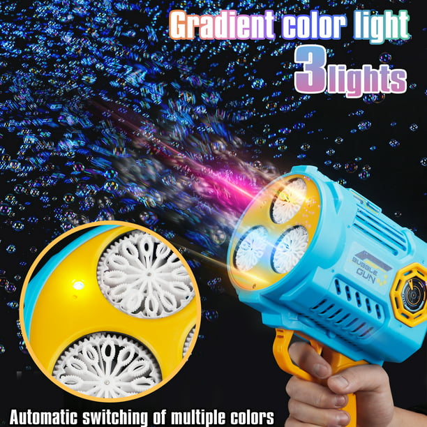 Bubble Machine Bubble Gun Toys for Boys Girls 3-6-12 Years Large Electric Automatic Bubble Maker Machine with Colorful Lights
