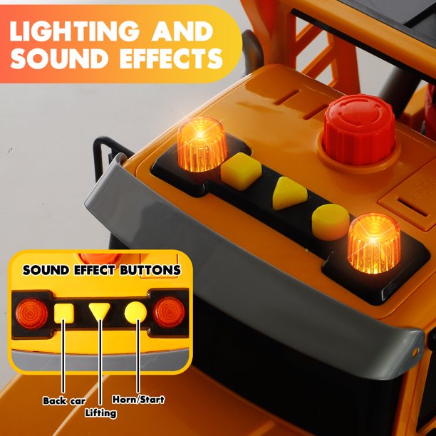 NETNEW Big Tow Trucks Toy for Boys 3-6 Years Trucks with Lift and 2 Car Inertia Truck with Light and Sound