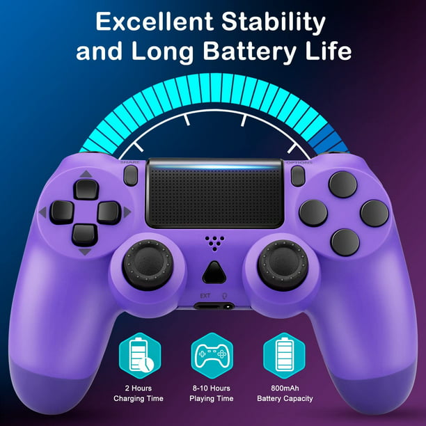 NETNEW Wireless Game Controller Compatible with PS4/Slim/Pro with Upgraded Joystick - Purple
