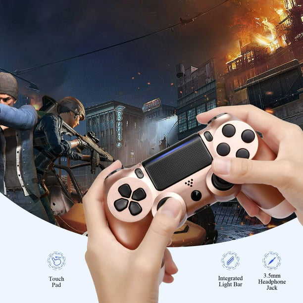NETNEW Wireless Game Controller Compatible with PS4/Slim/Pro with Upgraded Joystick - Rose Gold