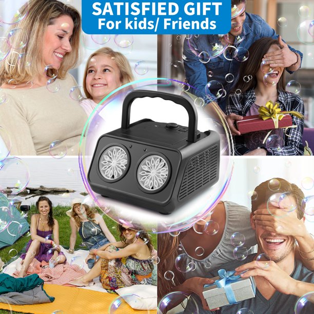 Bubble Machine Automatic Bubble Blower for Kids & Toddlers, Bubble Maker Plug-in or Batteries Bubble Toys for Outdoor Birthday Party
