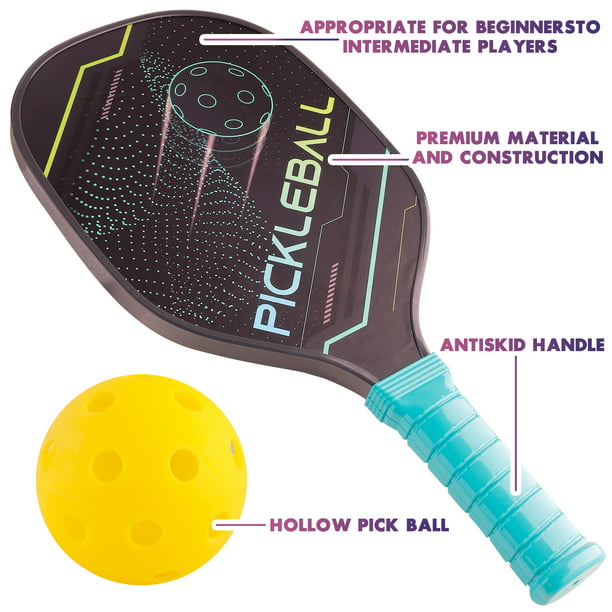NETNEW Pickleball Paddle Lightweight Pickleball Paddles Set of 2 Pickleball Rackets Set with 4 Balls
