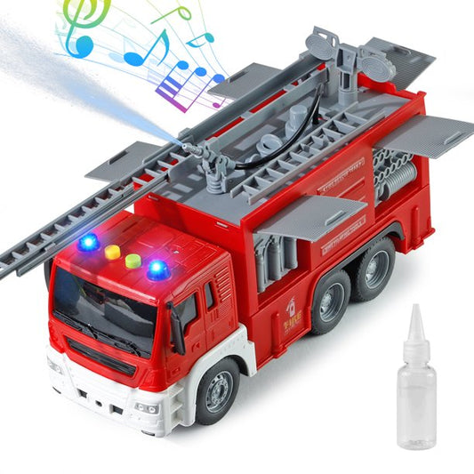 NETNEW Fire Truck Toy for Boys 3-6 Years Friction-Powered Fire Truck with Lights & Sounds
