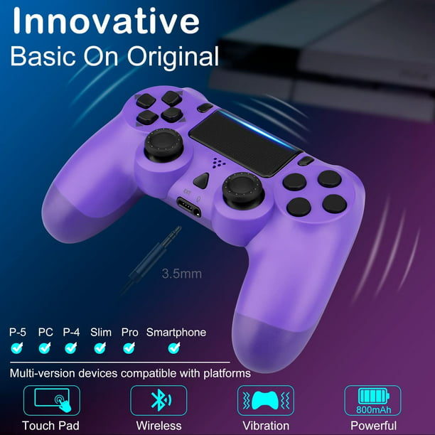 NETNEW Wireless Game Controller Compatible with PS4/Slim/Pro with Upgraded Joystick - Purple