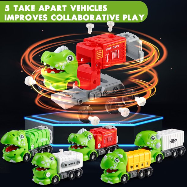 5 in 1 STEM Toys for 5 Year Old Boys Take Apart Dinosaur Trucks Transform to Robot Toys for Ages 5-7 6-8 Building Toys for Boys 4-6 5 Year Old Boy Birthday Gift Ideas