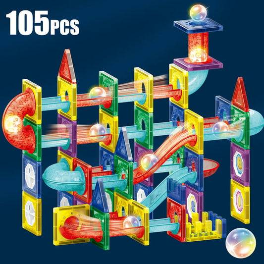 NETNEW Light Magnetic Tiles Building Blocks Toys for Kids 3-6 Years 105 PCS 3D Clear Educational STEM Building Toys