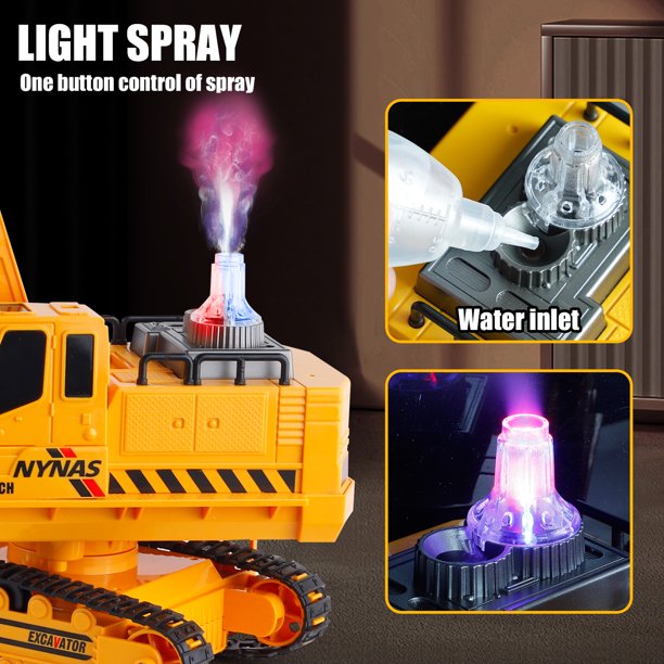 NETNEW Remote Control Excavator Toys for Boys 3-6-12 Years Old RC Excavators with Lights Sounds 11 Channel Control RC Truck Construction Tractor Vehicle Toys