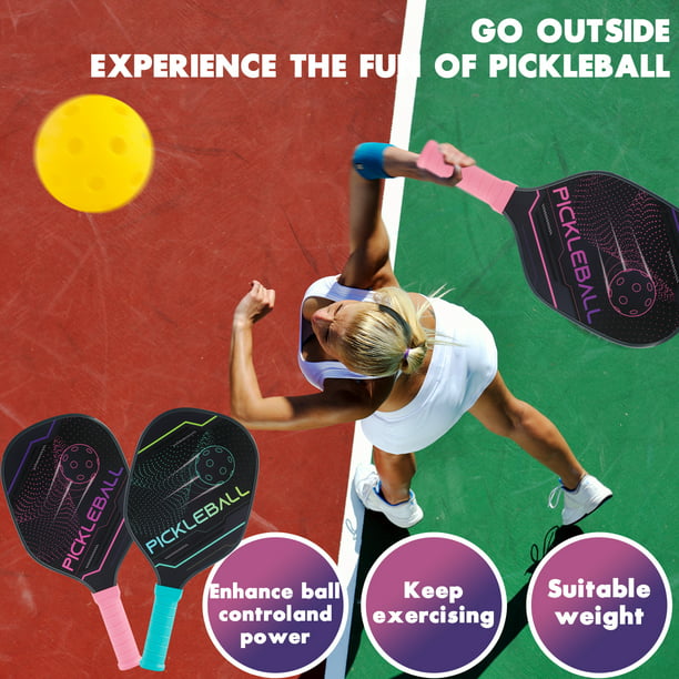 NETNEW Pickleball Paddle Lightweight Pickleball Paddles Set of 2 Pickleball Rackets Set with 4 Balls