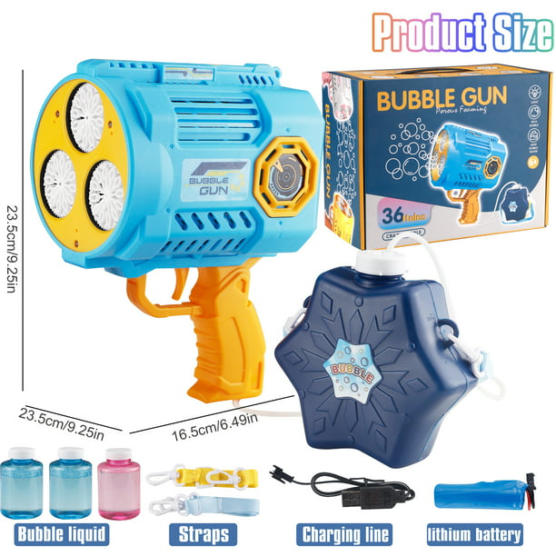 Bubble Machine Bubble Gun Toys for Boys Girls 3-6-12 Years Large Electric Automatic Bubble Maker Machine with Colorful Lights