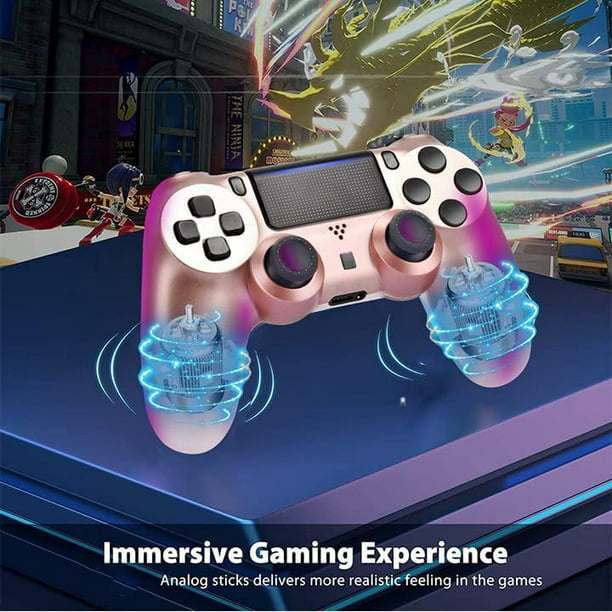 NETNEW Wireless Game Controller Compatible with PS4/Slim/Pro with Upgraded Joystick - Rose Gold