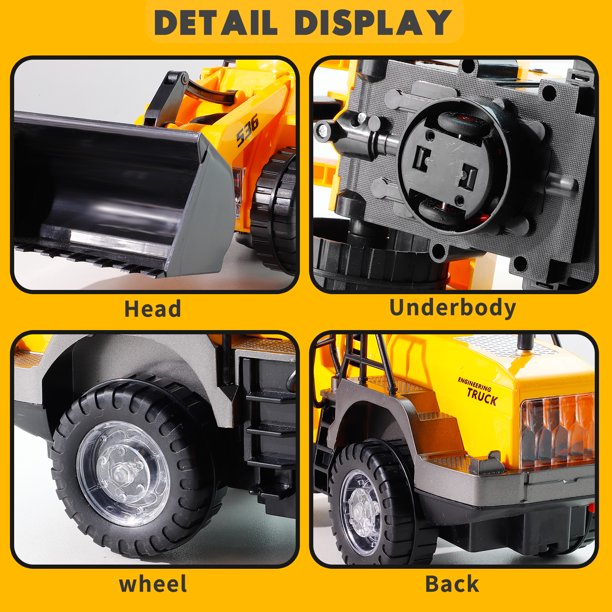 NETNEW Bulldozer Vehicle Toys for Boys 3-6 Years with Lights and Sounds - Battery Operated Automatic Bump & Go Car Construction Tough Machines