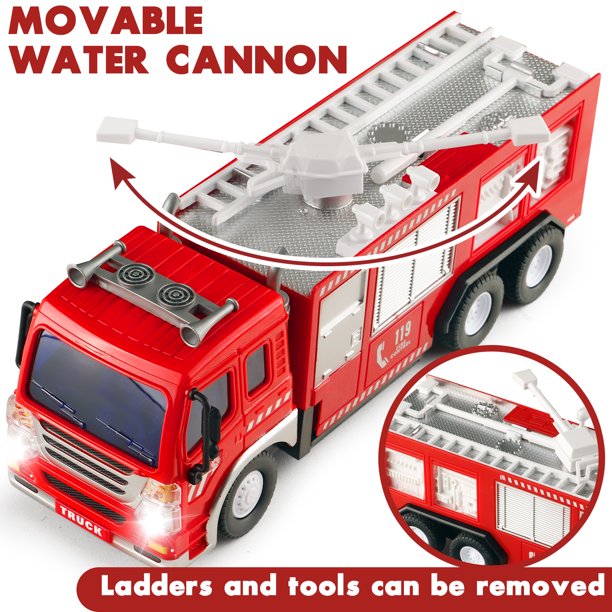 Remote Control Car Fire Truck RC Car Toys for Boys 3-6 Years with Lights and Siren Sounds Best Toddler Firetruck Toy Fire Engine