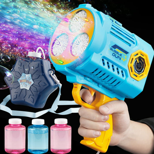 Bubble Machine Bubble Gun Toys for Boys Girls 3-6-12 Years Large Electric Automatic Bubble Maker Machine with Colorful Lights