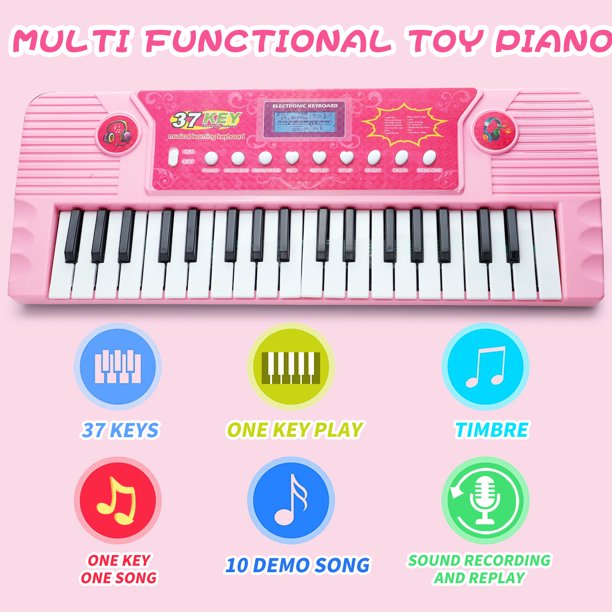 Kid Keyboard Piano Toys for Girls 3-6-12 Years 37 Keys Keyboard Piano Kids Multifunction Music Educational Instrument