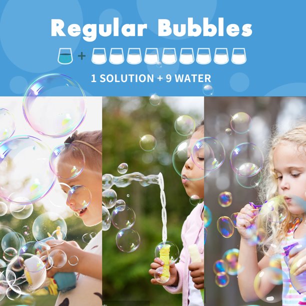 NETNEW Bubble Concentrated Solution, 1 L/ 33.8 OZ Bubble Refill Solution Up to 2.5 Gallon for Kids Halloween Party Bubble Machine, Giant Bubble Wand, Bubble Gun Blower