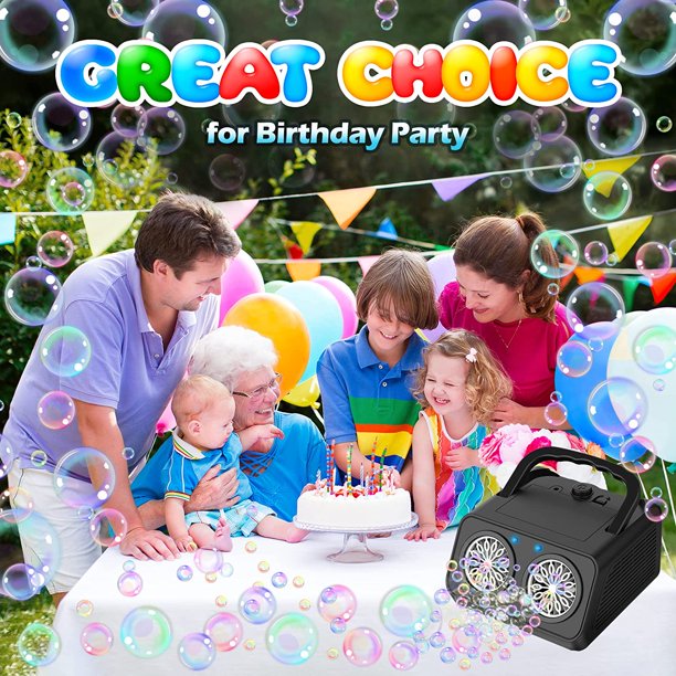Bubble Machine Automatic Bubble Blower for Kids & Toddlers, Bubble Maker Plug-in or Batteries Bubble Toys for Outdoor Birthday Party