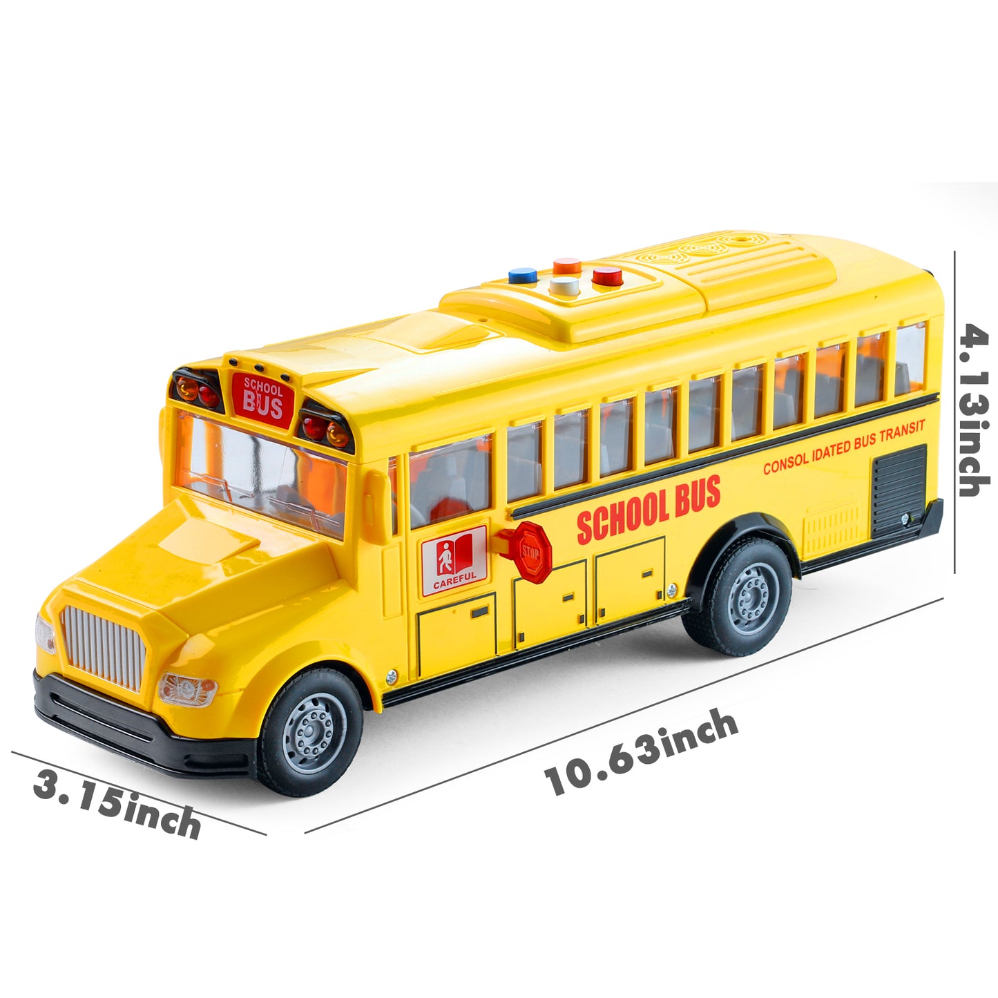 NETNEW School Bus Toys for Boys 3-6 Years Die Cast Vehicles Yellow Large Alloy Play Bus with Sounds and Lights for Kids