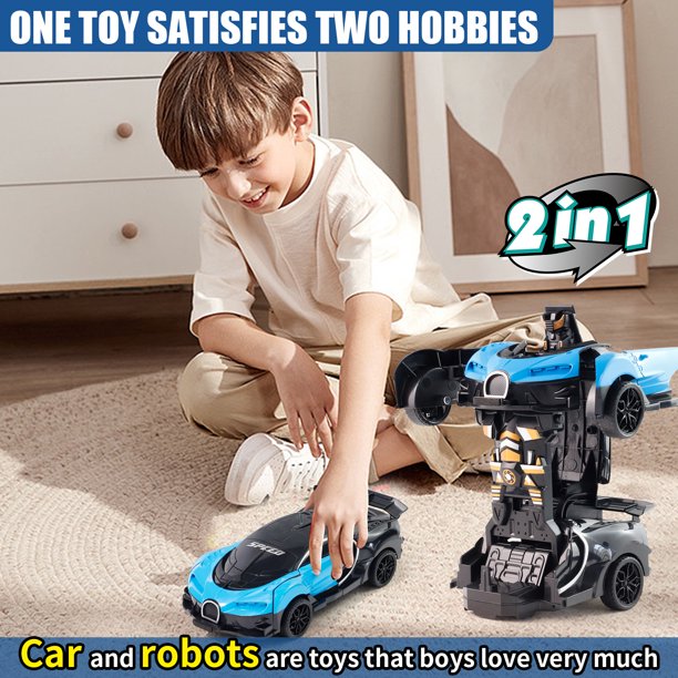NETNEW Transform Car 1:18 Bugatti Racing Car Toys for Boys 3-6 Years Impact Deformation Christmas Birthday Gifts