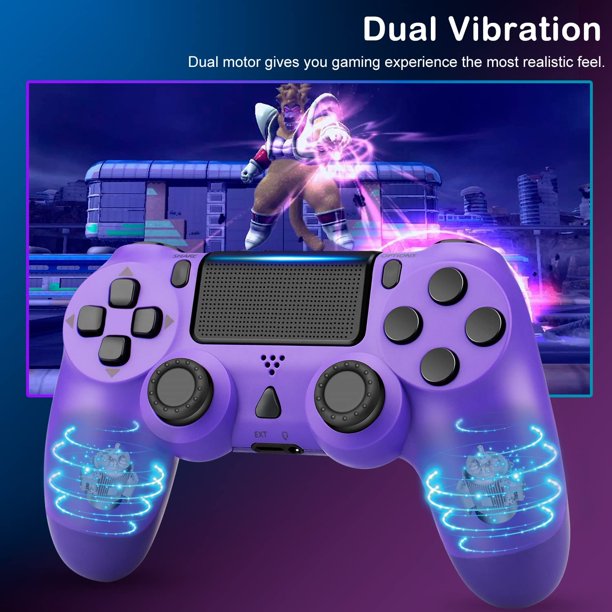 NETNEW Wireless Game Controller Compatible with PS4/Slim/Pro with Upgraded Joystick - Purple