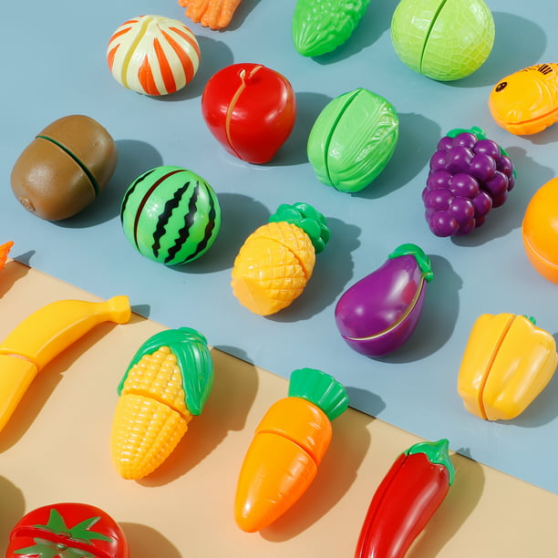70 PCS Cutting Pretend Play Food Kitchen Toys for Girls 3-6 Years Kids Playset Accessories Fruit Vegetables Great Birthday Christmas Gifts