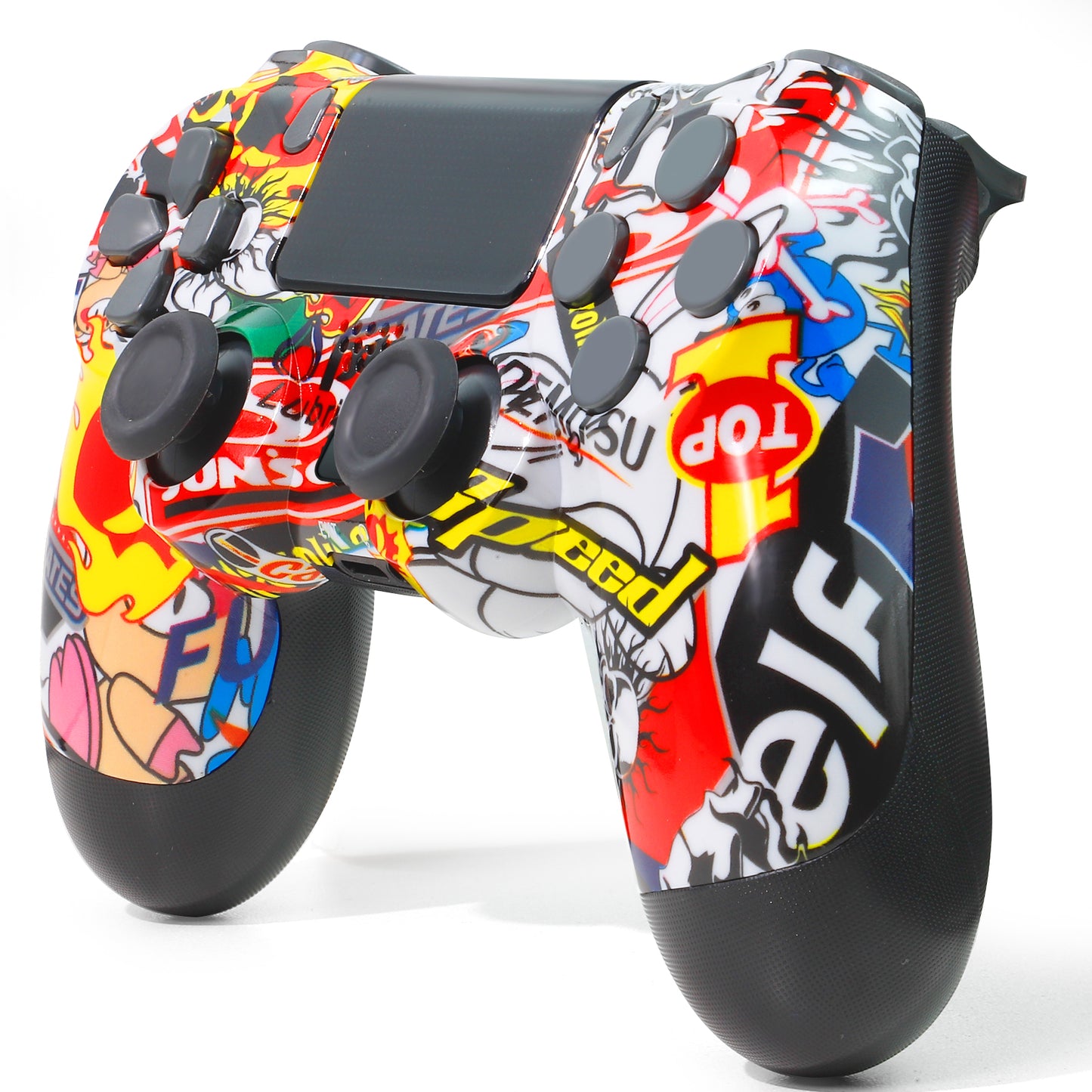NETNEW Wireless Game Controller Compatible with PS4/Slim/Pro with Upgraded Joystick - Street Fire