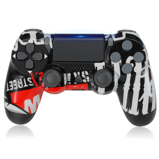 NETNEW Wireless Game Controller Compatible with PS4/Slim/Pro with Upgraded Joystick - Red Eyes