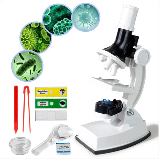 100X-1200X Microscopes for Kids Students Adults, with Microscope Slides Set, Phone Adapter, Powerful Biological Microscopes for School Laboratory Home Education