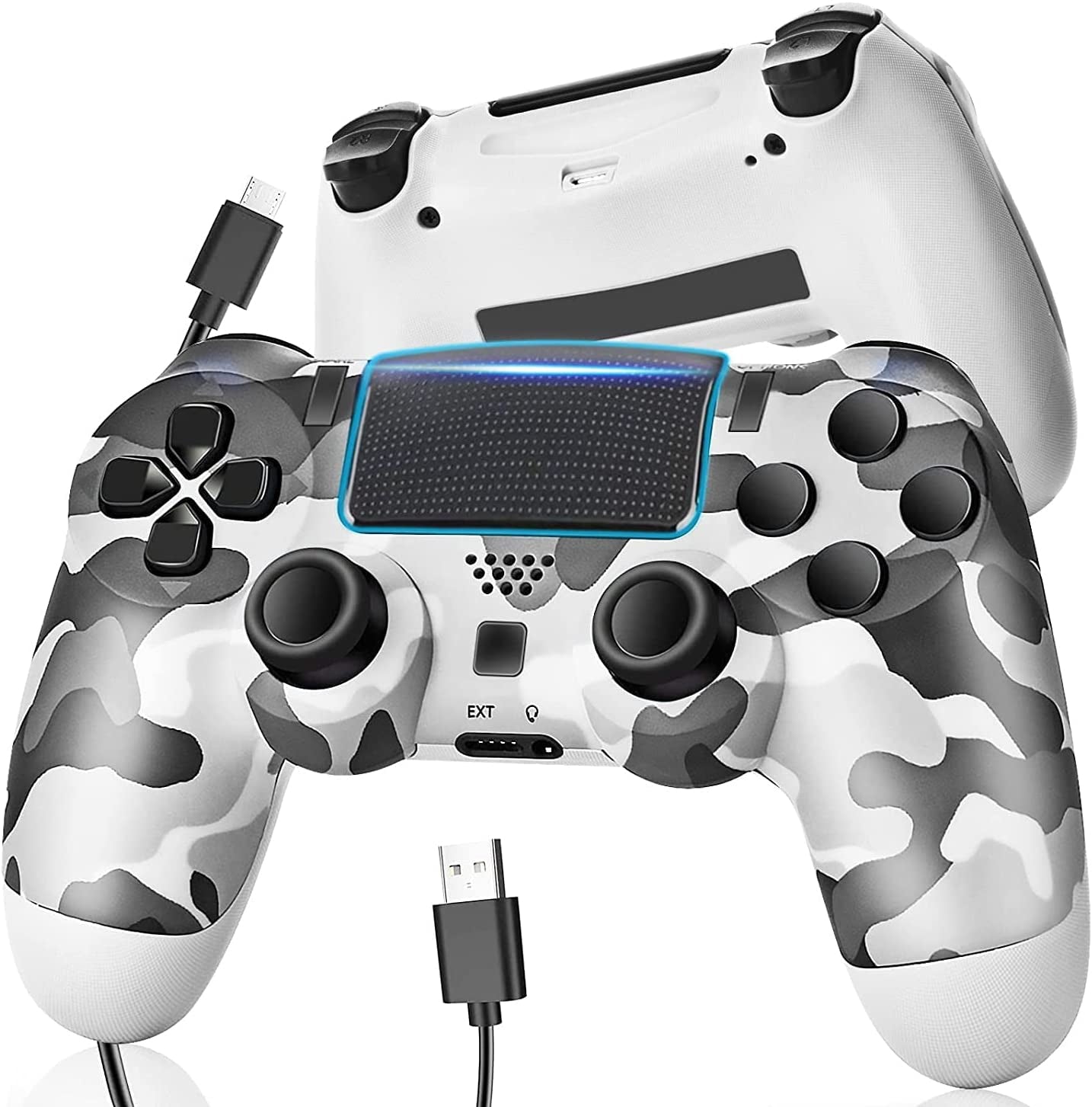 NETNEW Wireless Game Controller Compatible with PS4/Slim/Pro with Upgraded Joystick - Camo Grey
