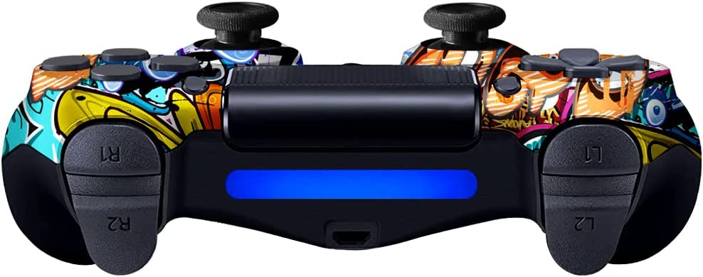 NETNEW Wireless Game Controller Compatible with PS4/Slim/Pro with Upgraded Joystick - Graffiti