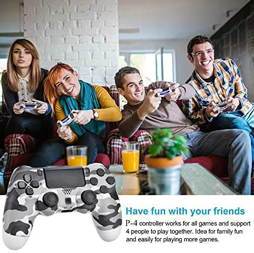 NETNEW Wireless Game Controller Compatible with PS4/Slim/Pro with Upgraded Joystick - Camo Grey