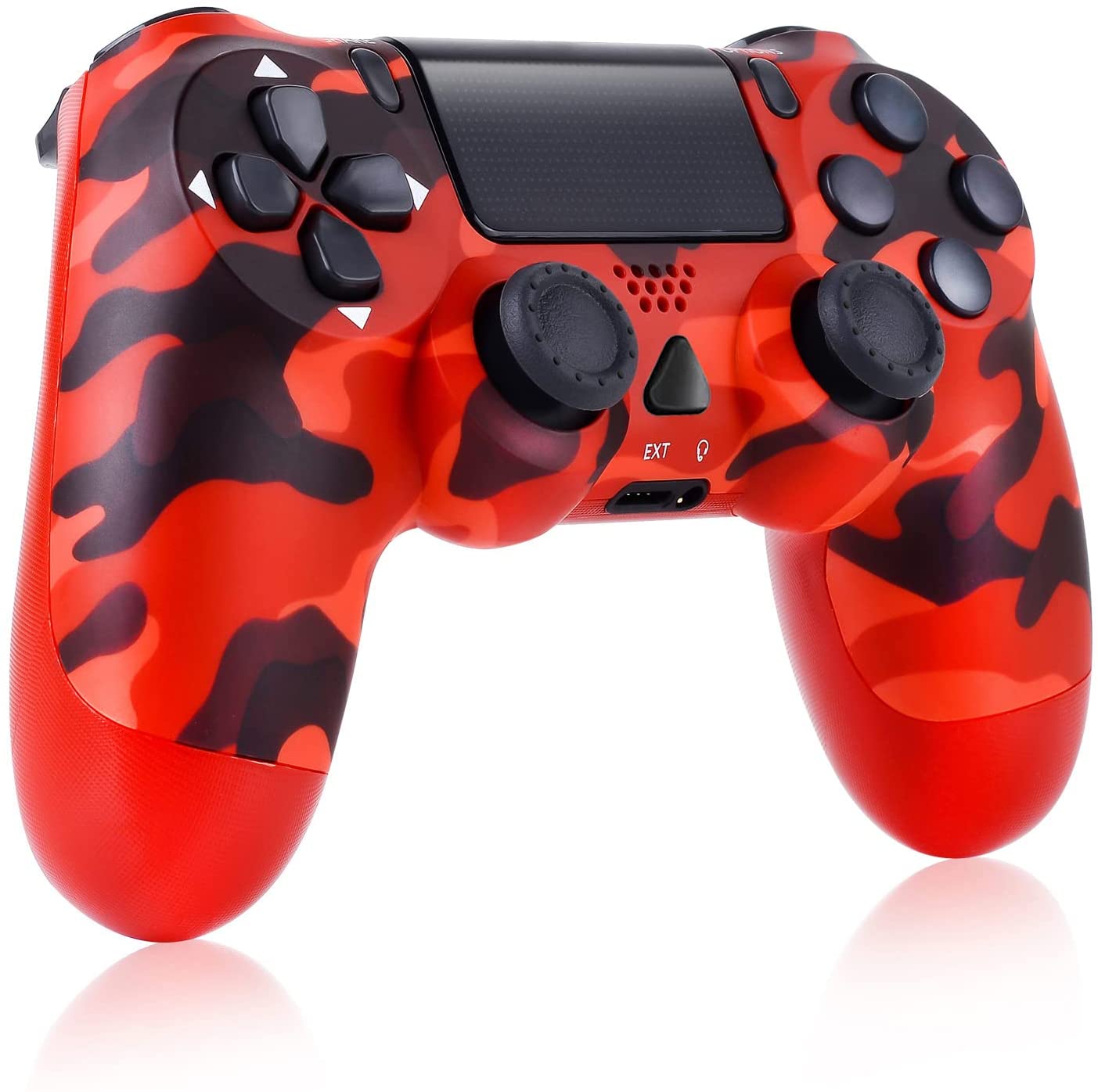 NETNEW Wireless Game Controller Compatible with PS4/Slim/Pro with Upgraded Joystick - Camo Red