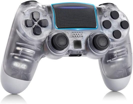 NETNEW Wireless Game Controller Compatible with PS4/Slim/Pro with Upgraded Joystick - Crystal White