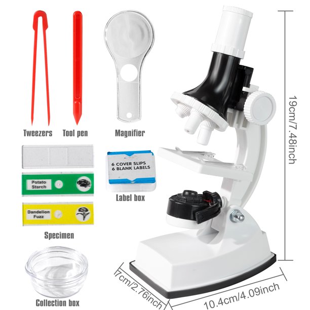 100X-1200X Microscopes for Kids Students Adults, with Microscope Slides Set, Phone Adapter, Powerful Biological Microscopes for School Laboratory Home Education