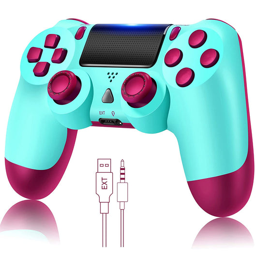 NETNEW Wireless Game Controller Compatible with PS4/Slim/Pro with Upgraded Joystick - Berry Blue