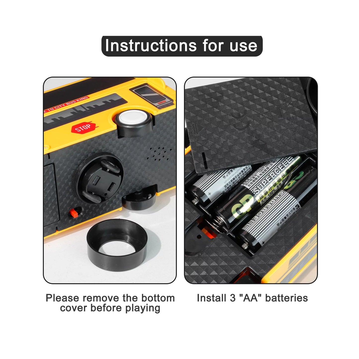 Model City Bus Toys for Kids Yellow Toy Vehicle Toddlers with Flashing LED Lights and Music Boys and Girls
